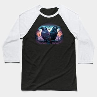 Huginn and Muninn Norse Odin Ravens Baseball T-Shirt